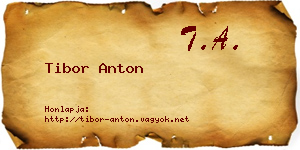 Tibor Anton névjegykártya